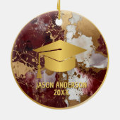 Gold and Maroon Custom Graduation Ornament (Hinten)