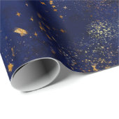 Gold and Navy Stars Geschenkpapier (Rolleneckpunkt)