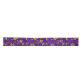 Gold and Purple Christmas Poinsettia Flowers Satinband (Vorderseite)