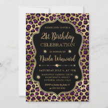 Gold and Purple Leopard Print Birthday Party