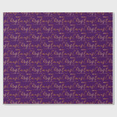 Gold and Purple Merry Christmas Word Art Geschenkpapier (Flach)