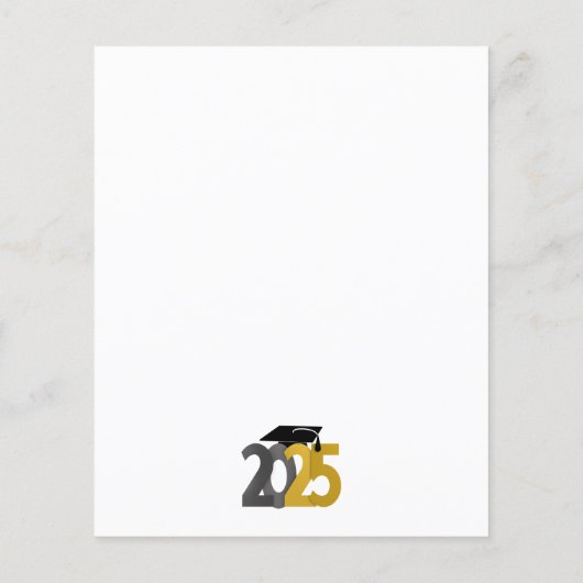 Gold and Silver Class of 2025 Grad Ankündigung (Rückseite)