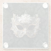 Gold and Silver Filigree Venetian Mask Glasuntersetzer (Rückseite)