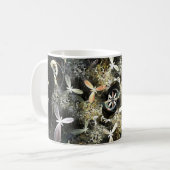 Gold and Silver Flowers Fraktal Kaffeetasse (Vorderseite Links)