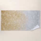 Gold and Silver Glitter Ombre Luxury Design  Strandtuch (Vorderseite)