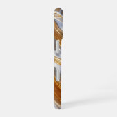 Gold and Silver Liquid Metal – Luxury Abstract iPhone 16 Hülle (Rechte Seite)