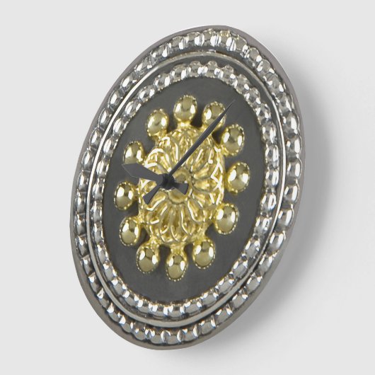 Gold and Silver Medallion Große Wanduhr (Winkel)