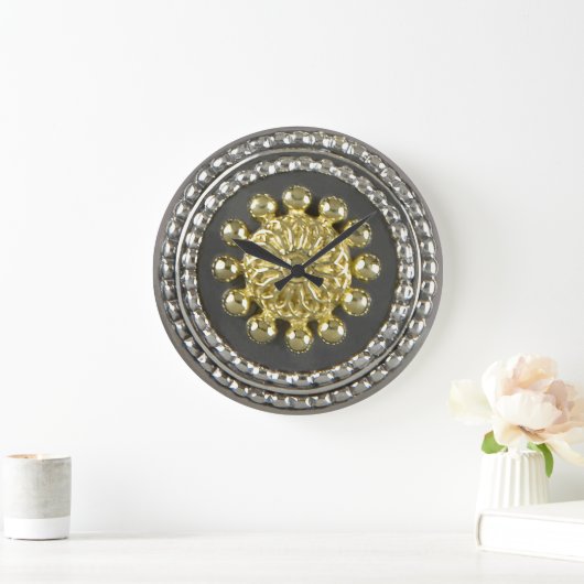 Gold and Silver Medallion Große Wanduhr (Zuhause)