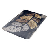 Gold and Silver Metallic Leaves Elegant Botanical  Badematte (Schrägansicht)