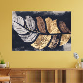 Gold and Silver Metallic Leaves Elegant Botanical  Leinwanddruck (Insitu (Wohnzimmer))