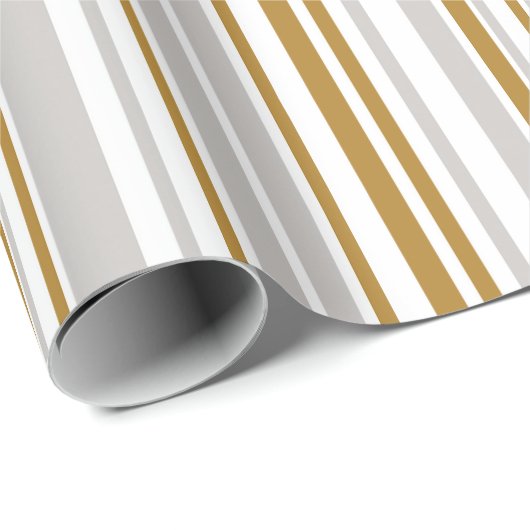 Gold and silver tone stripe holiday wrapping paper geschenkpapier (Rolleneckpunkt)