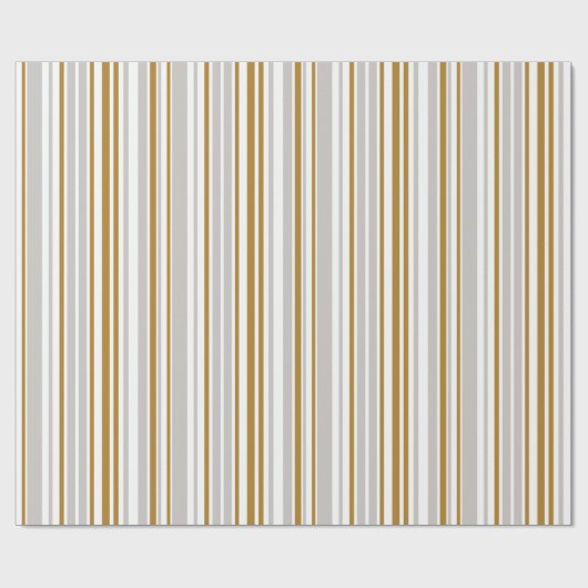 Gold and silver tone stripe holiday wrapping paper geschenkpapier (Flach)