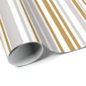 Gold and silver tone stripe holiday wrapping paper geschenkpapier (Rolleneckpunkt)