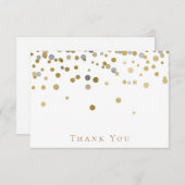 Gold and Silver Wedding Dankeschön Card Dankeskarte (Vorne/Hinten)