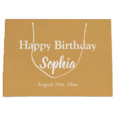 Gold and White 21st Birthday Gift Bag - Large Size Große Geschenktüte (Vorderseite)