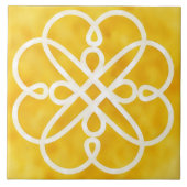 Gold and White Celtic Design Decorative Tile Fliese (Vorderseite)