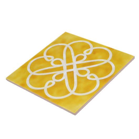 Gold and White Celtic Design Decorative Tile Fliese (Seite)