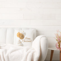 Gold and White Christmas Balls Custom Text