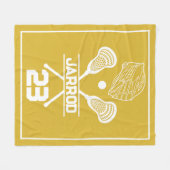 Gold and White Lacrosse Player Number Sports Fleecedecke (Vorderseite (Horizontal))