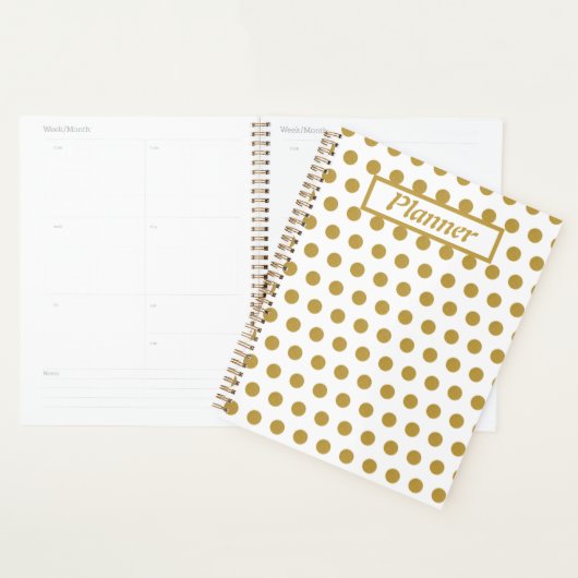 Gold and white Polka dots  Planer (Anzeige)