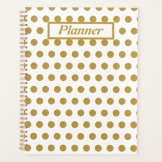 Gold and white Polka dots Planer