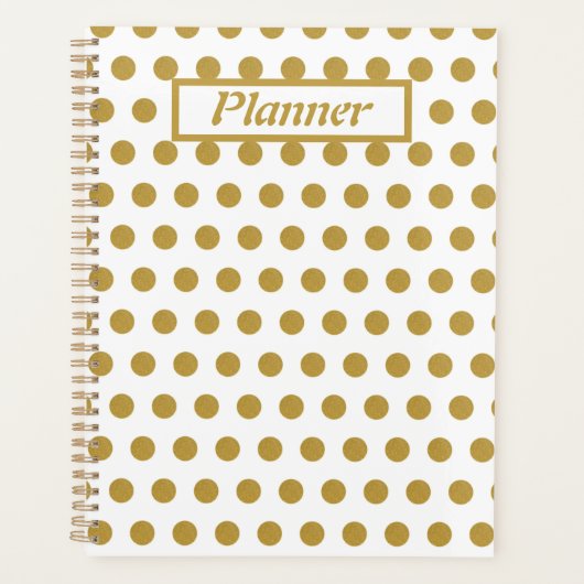 Gold and white Polka dots Planer (Vorderseite)