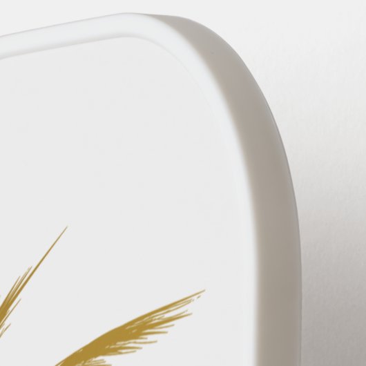 Gold and White Tropical Palm Tree Pickleball Schläger (Linke Seite)