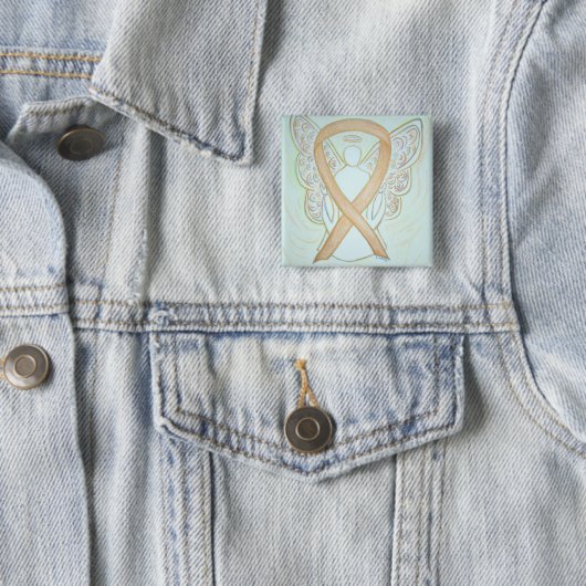 Gold Angel Awareness Ribbon Art Button (Beispiel)
