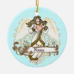 Gold Angel Heart Ornament