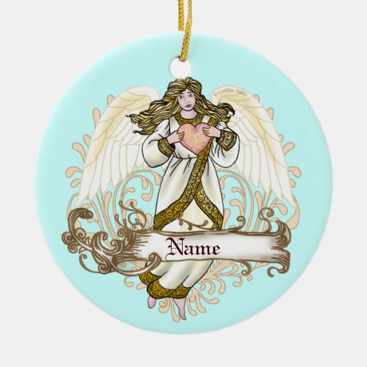 Gold Angel Heart Ornament (Vorne)