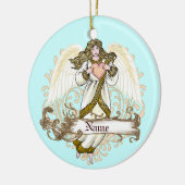 Gold Angel Heart Ornament (Links)