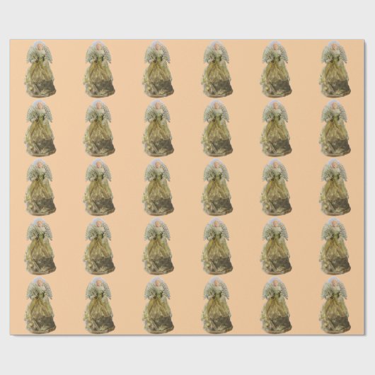 Gold Angel Light Gold Wrapping Paper Geschenkpapier (Flach)