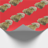 Gold Angel Red Wrapping Paper Geschenkpapier (Ecke)