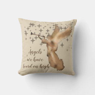 Gold Angel Stars Weihnachts-Carol Zitat Throw Pill Kissen