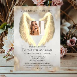 Gold Angel Wings Foto Goldene Feier des Lebens Einladung