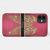 Gold Angel Wings Hot Pink Foil Look Diamond Juwele Case-Mate iPhone Hülle (Rückseite (Horizontal))