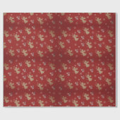 Gold Angel Wrapping Paper Geschenkpapier (Flach)