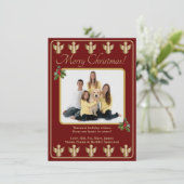 Gold Angels Weihnachts-Foto Feiertagskarte (Stehend Vorderseite)
