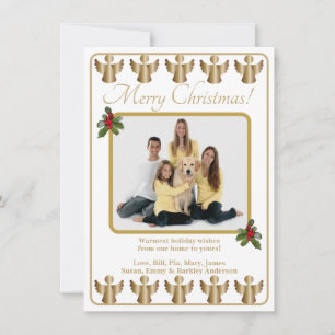 Gold Angels Weihnachts Foto Weihnachtskarte Feiertagskarte