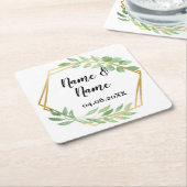 Gold Angular Frame Blätter Untersetzer Hochzeitsfe (angewinkelt)