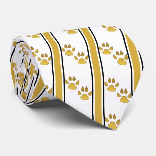 Gold Animal Claw Prints Team Sports Necktie Krawatte (Gerollt)