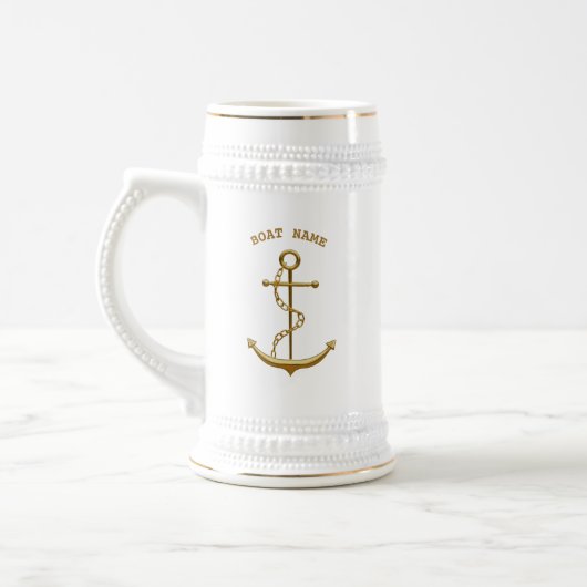 Gold Anker Custom Nautical Ber Stein Bierglas (Links)