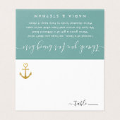 Gold Anker Platzkarte mit Beach Spenden Gedicht Visitenkarten (Außenseite Aufgefaltet)