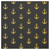 Gold Anker Schwarz bedrucktes Gewebe Stoff (Muster)