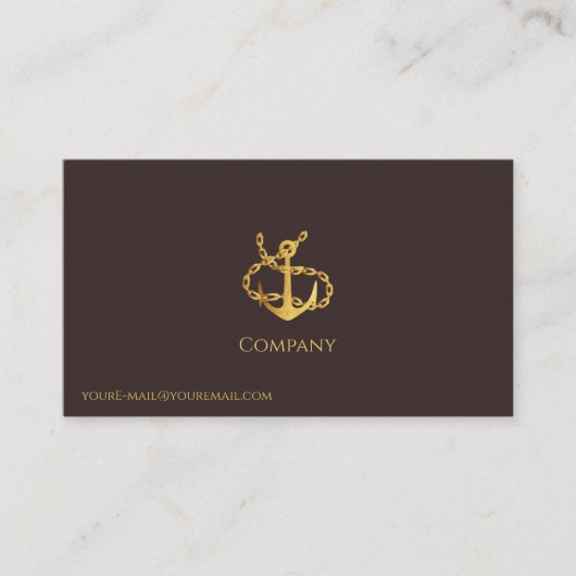 Gold Anker-Visitenkarte Visitenkarte (Vorderseite)