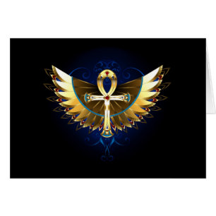 Gold Ankh mit Wings