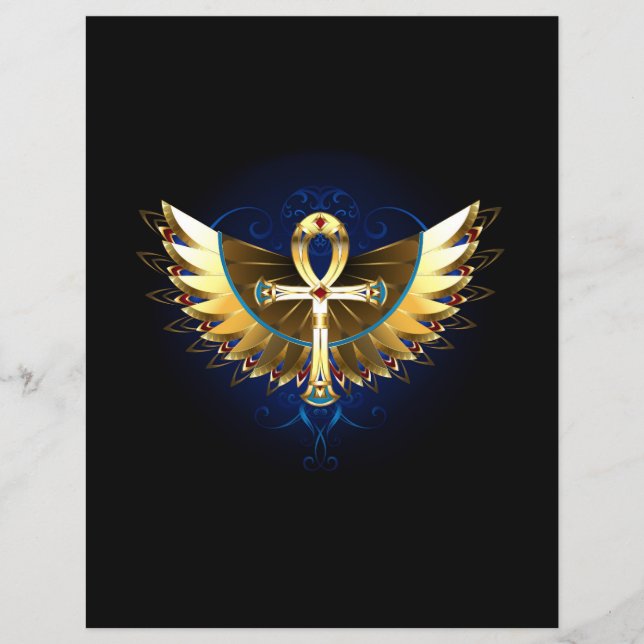 Gold Ankh mit Wings (Vorderseite)