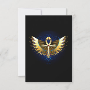 Gold Ankh mit Wings