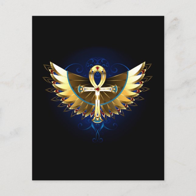 Gold Ankh mit Wings (Vorderseite)