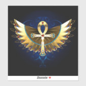 Gold Ankh mit Wings Aufkleber (Blatt)
